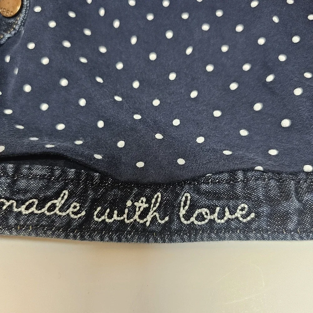 Baby Gap Denim Jacket‎ 12 18 Months Polka Dot Lined Jean Coat